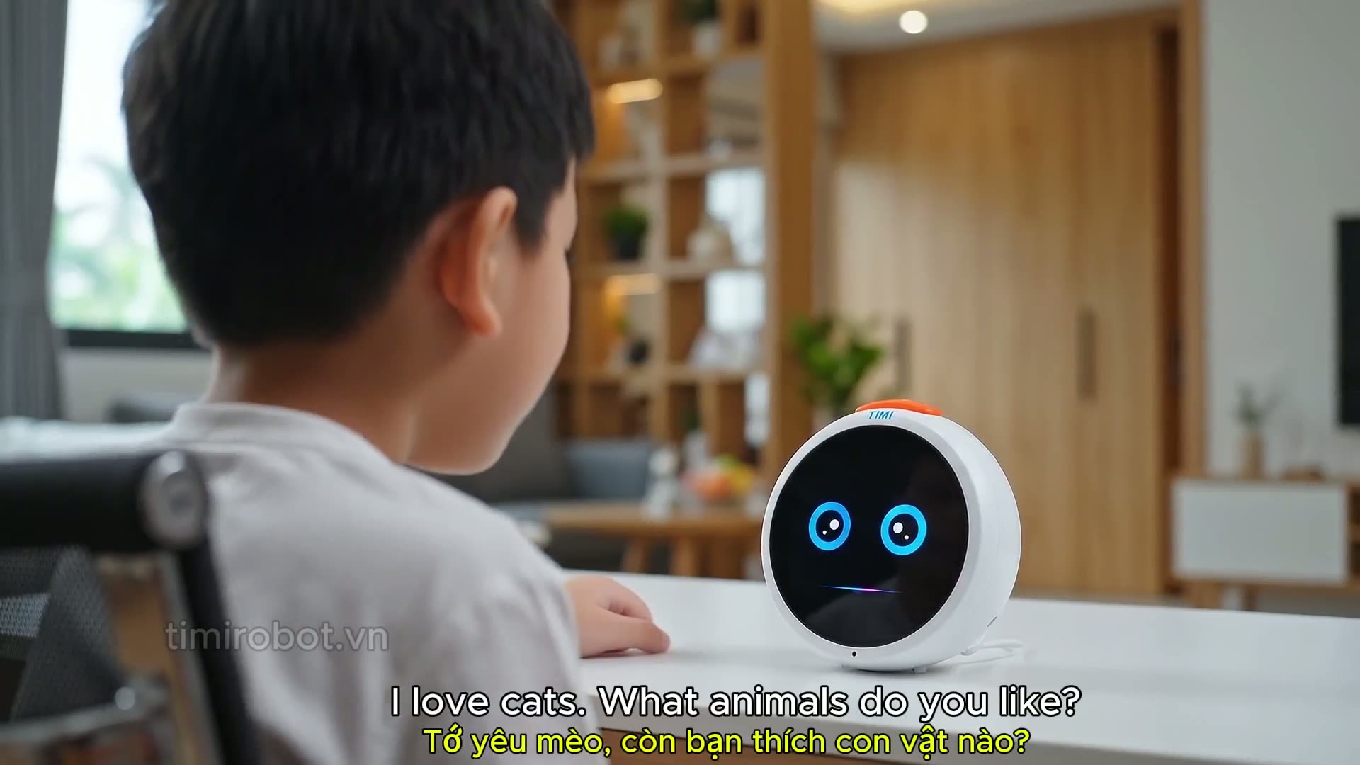 Bé giao tiếp tiếng Anh với TIMI